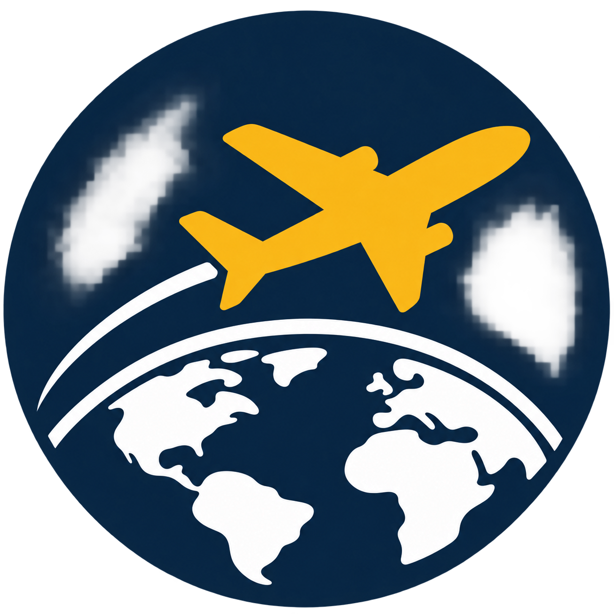 Let’s Visit — airplane above the globe